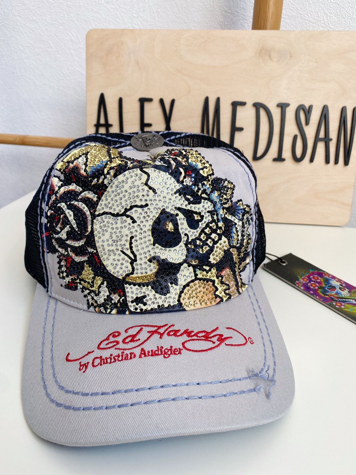 Ed Hardy Ed Hardy Cristian Audigier Skull heart & cards cap Size ONE SIZE - 2 Thumbnail