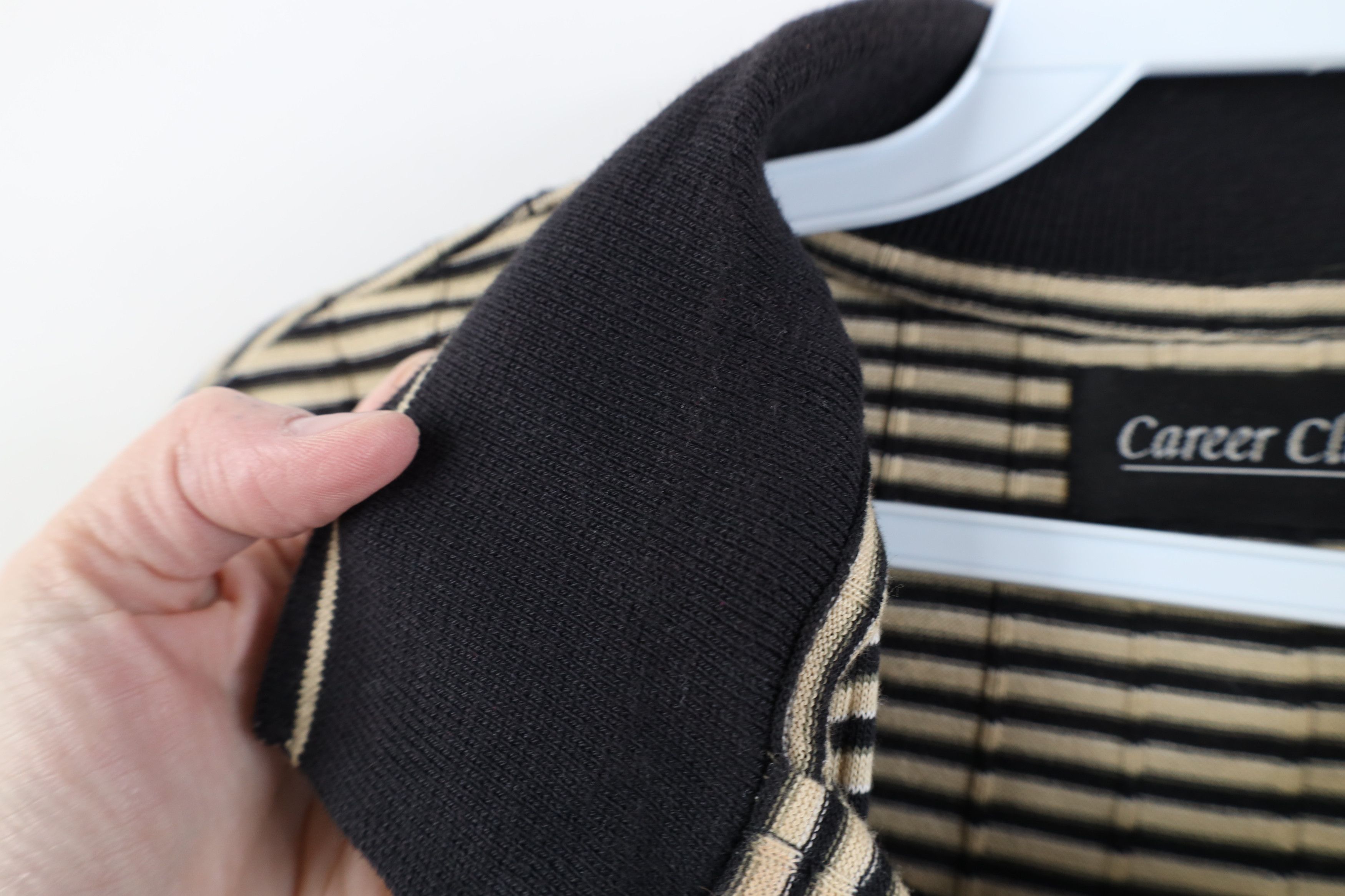 Vintage Vintage 90s Streetwear Striped Ribbed Knit Golf Polo Shirt Size US L / EU 52-54 / 3 - 7 Thumbnail