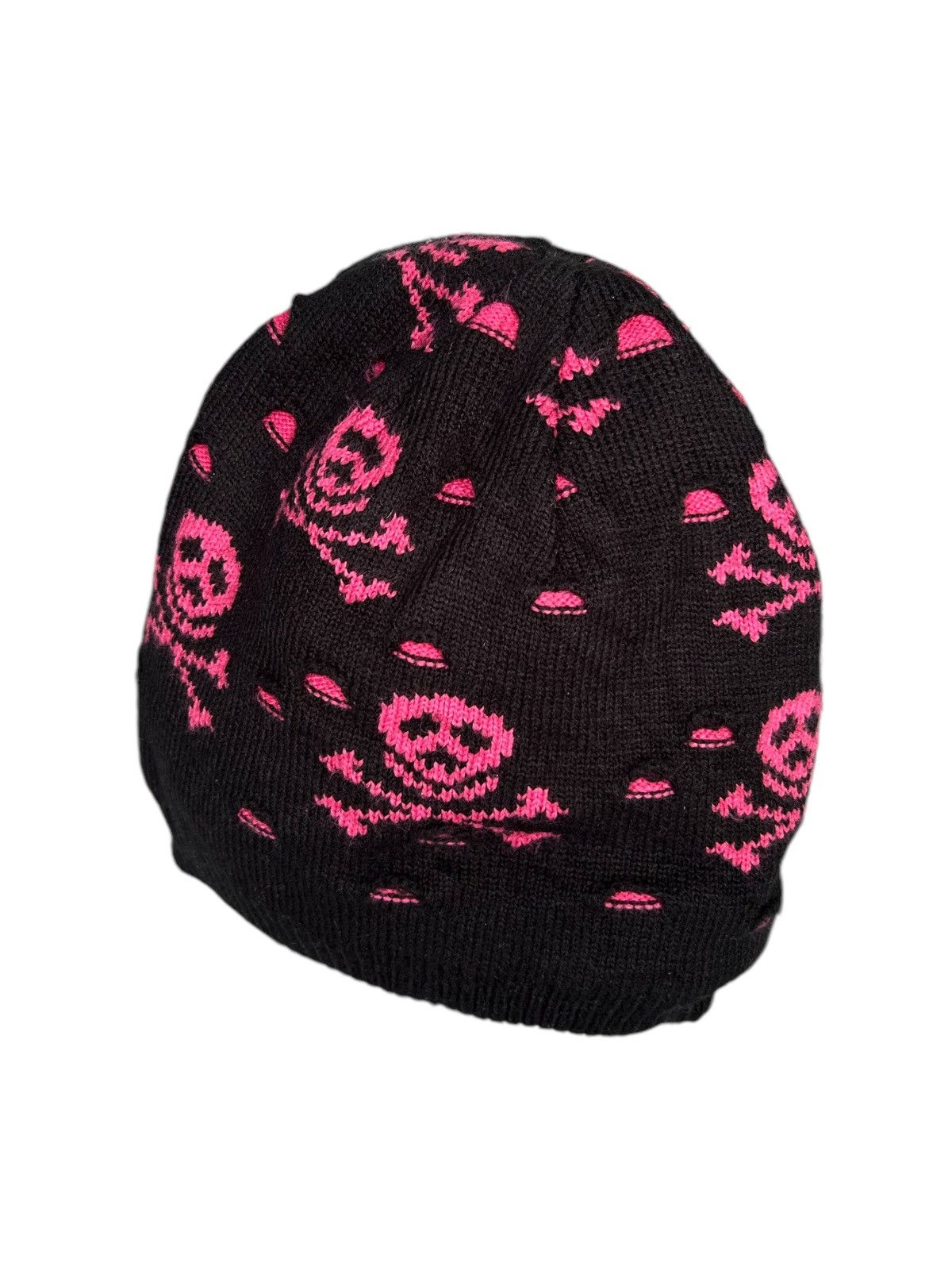 14th Addiction × Hysteric Glamour × Japanese Brand Skull Distressed Punk Bondage Style Reversible Beanie Hats☠️ Size ONE SIZE - 5 Thumbnail