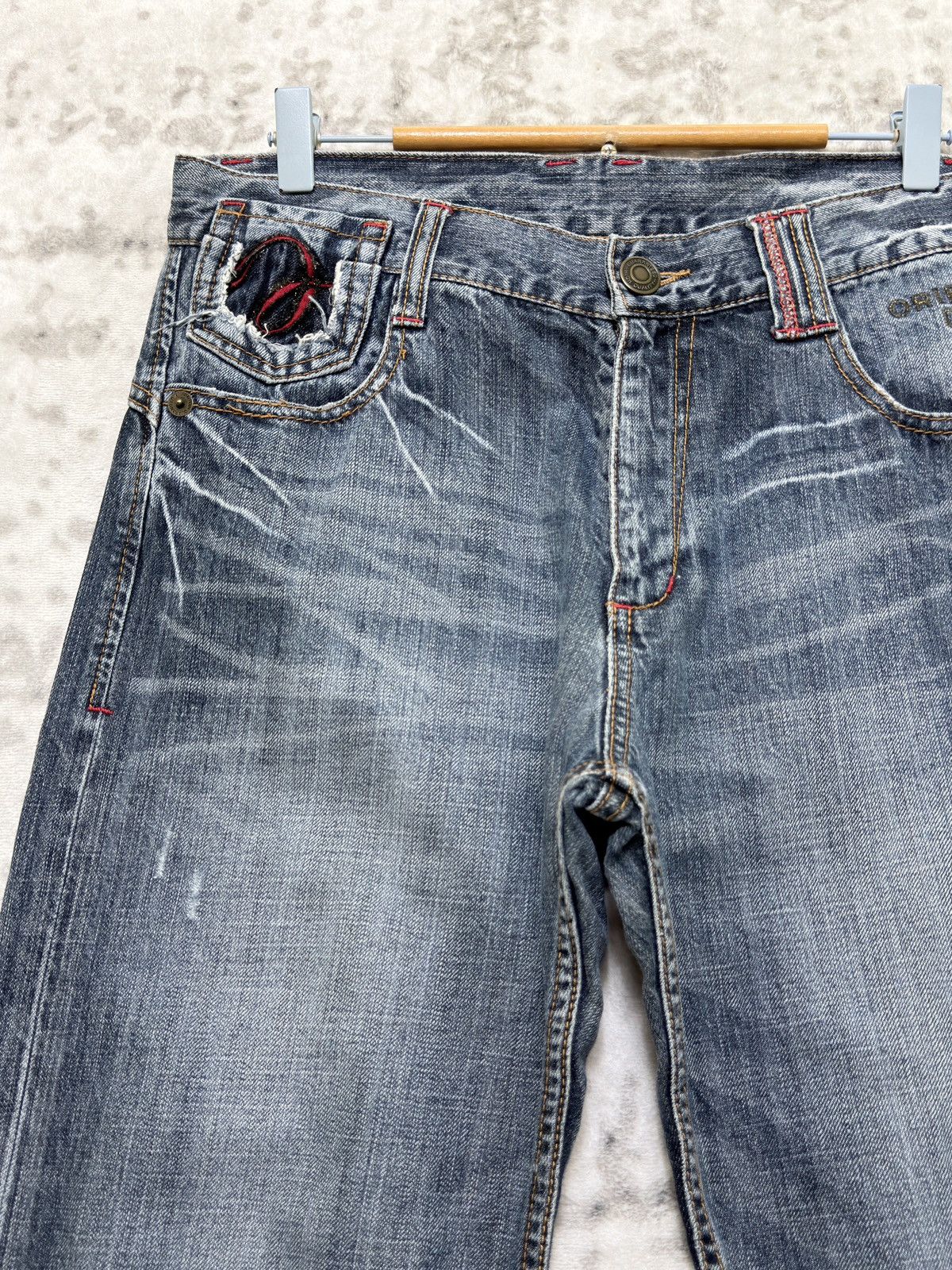 Hysteric Glamour Vintage Oririn Y2K Embroidered Straight Leg Denim Jeans Size US 31 - 4 Thumbnail