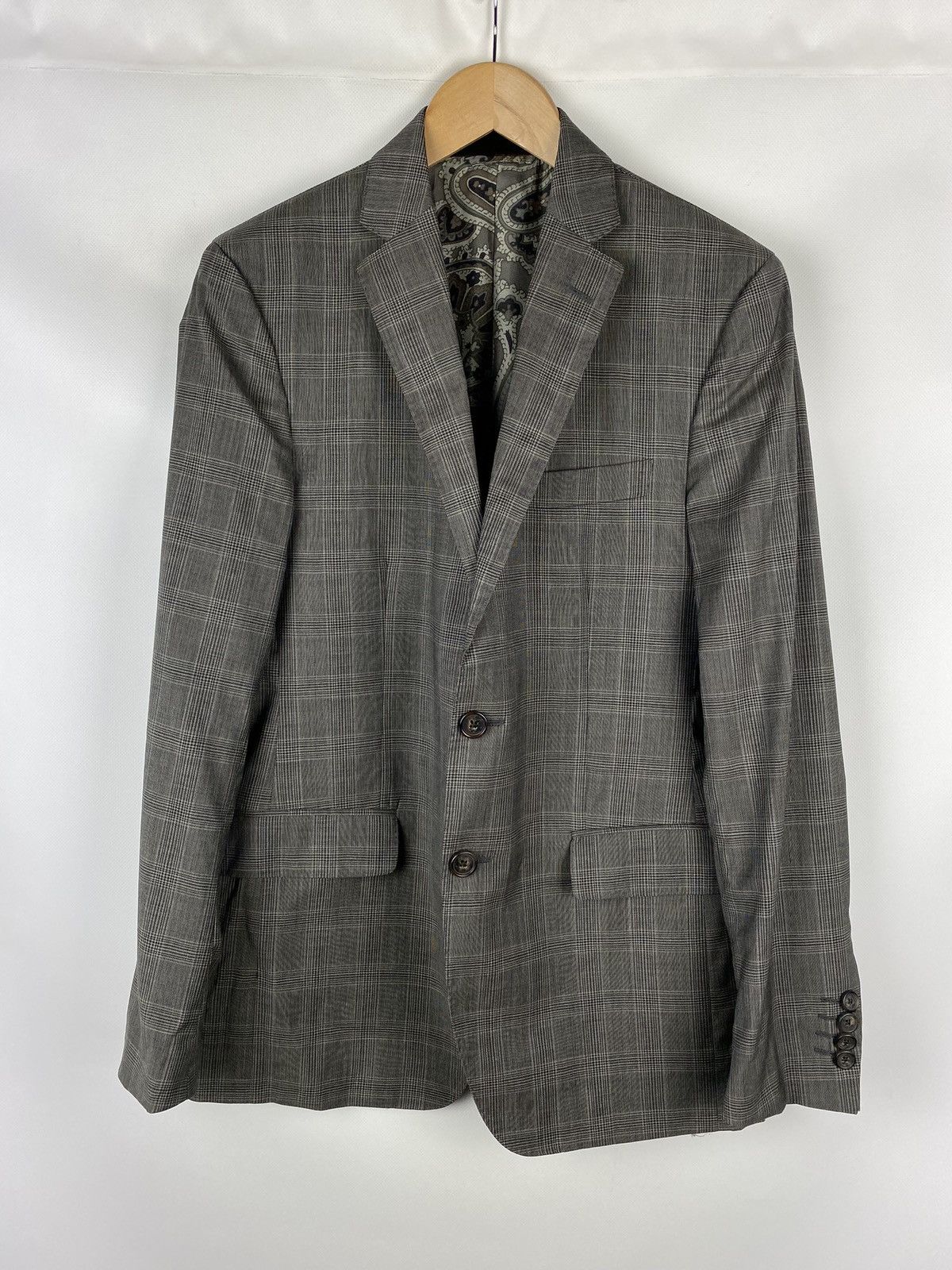 Etro Etro men’s wool checked paisley lined blazer jacket Size 40R - 1 Thumbnail