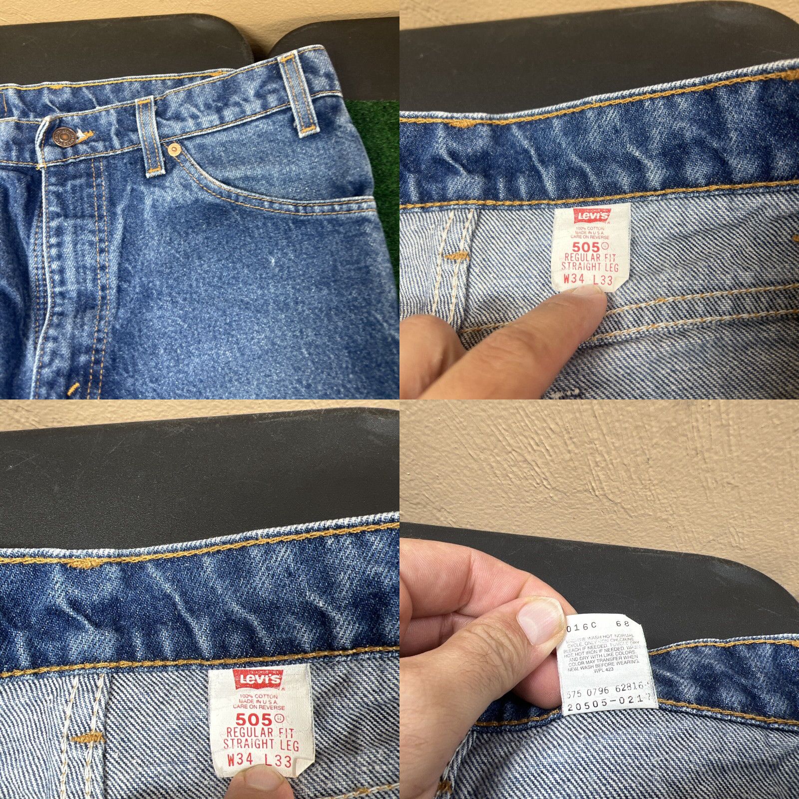 Levi's Vintage 1996 LEVIS 505 Orange-Tab Jeans 33x31 (Tag 34x33) Faded See Photos Size US 33 - 8 Thumbnail