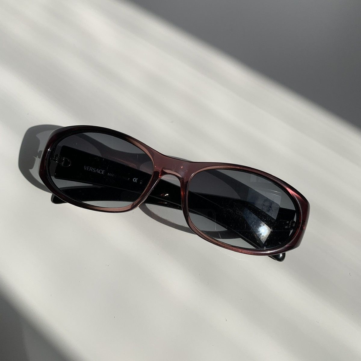 Versace Versace Oval Purple Sunglasses MOD. 435 Size ONE SIZE - 6 Thumbnail