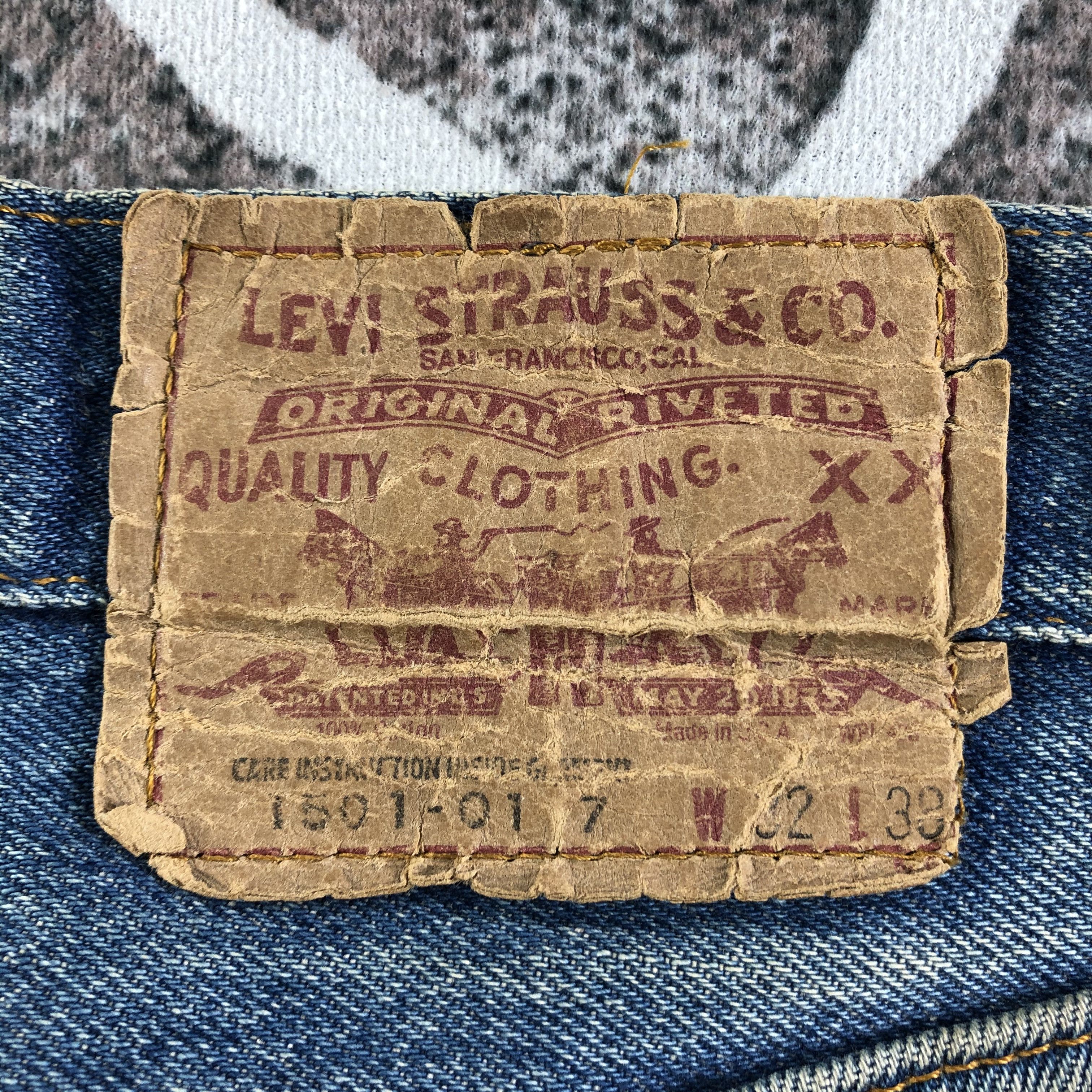 Levi's Vintage 80s Levis 501 Jeans Dirty Blue Denim KJ2901 Size US 31 - 5 Thumbnail