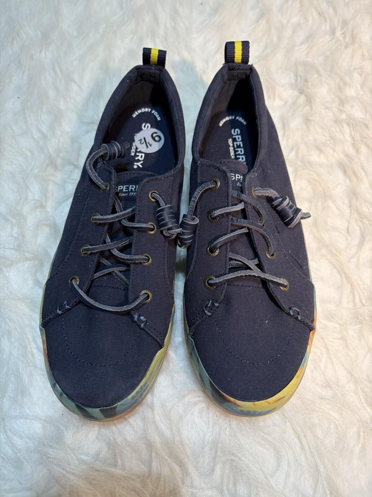 Sperry Women 9.5 Sperry Navy/Coral Floral Tropical Platform Slip On Size US 9.5 / IT 39.5 - 1 Thumbnail