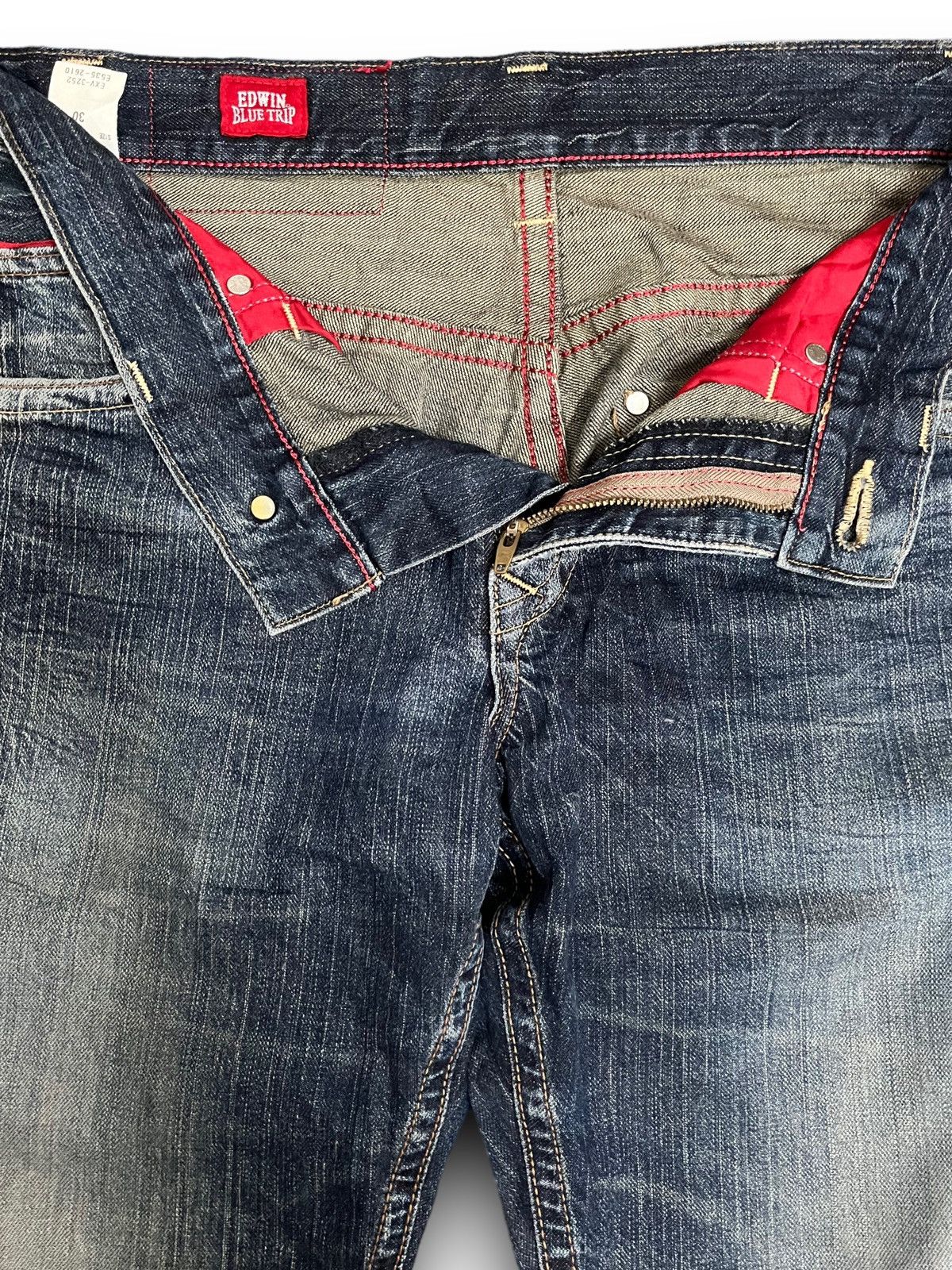 Edwin Vintage Edwin Blue Trip Mud Wash Distressed Style Jeans Size US 32 / EU 48 - 6 Thumbnail