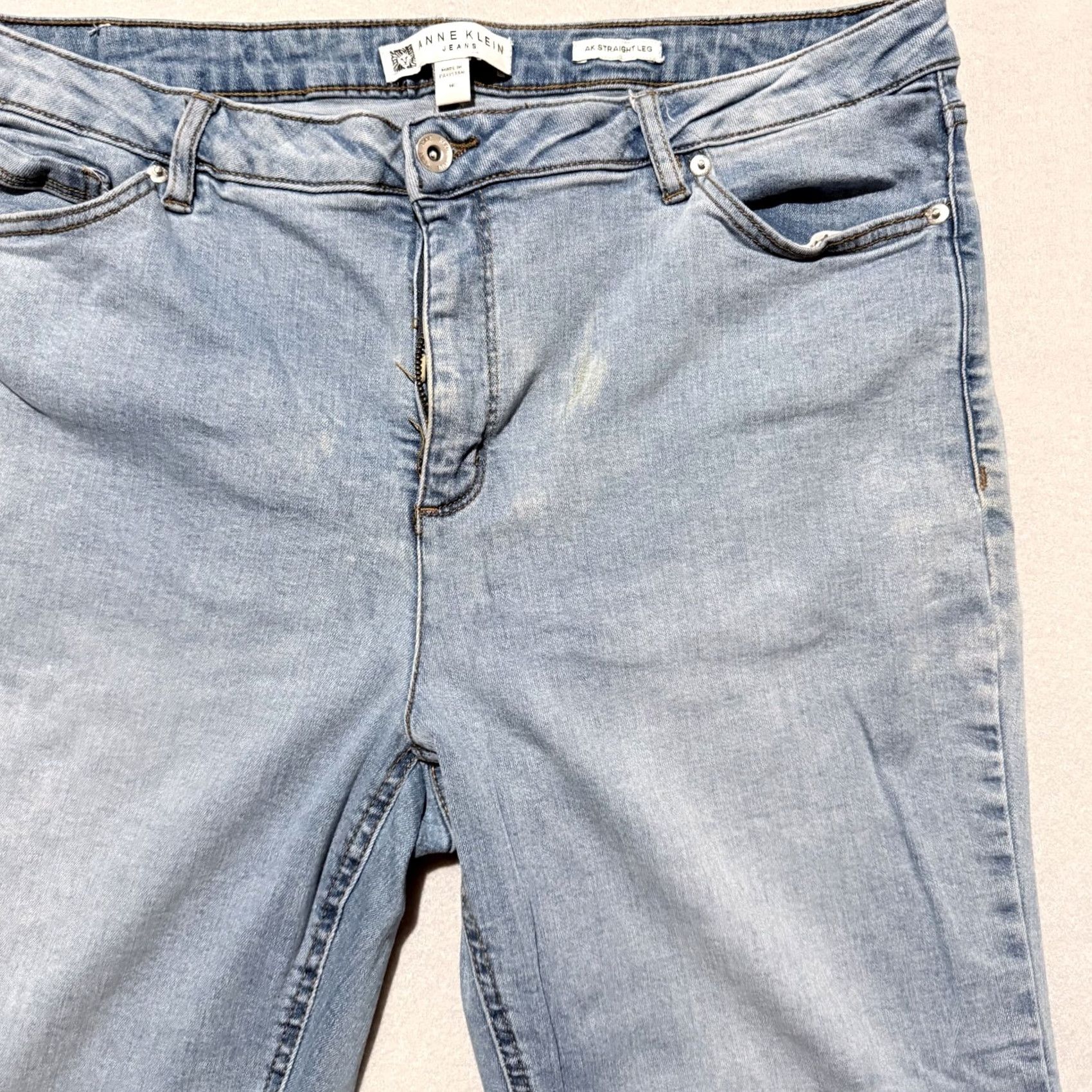 Anne Klein Anne Klein Jeans Women's Blue Denim Light Wash High-Rise 16 Jeans Size 38" / US 16 / IT 52 - 3 Thumbnail