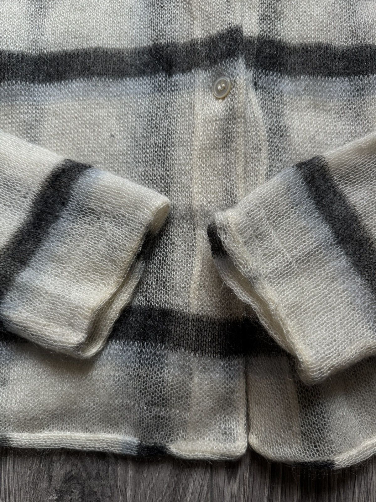Brunello Cucinelli Brunello Cucinelli Mohair Cashmere blend Checkered Cardigan Size L / US 10 / IT 46 - 12 Thumbnail