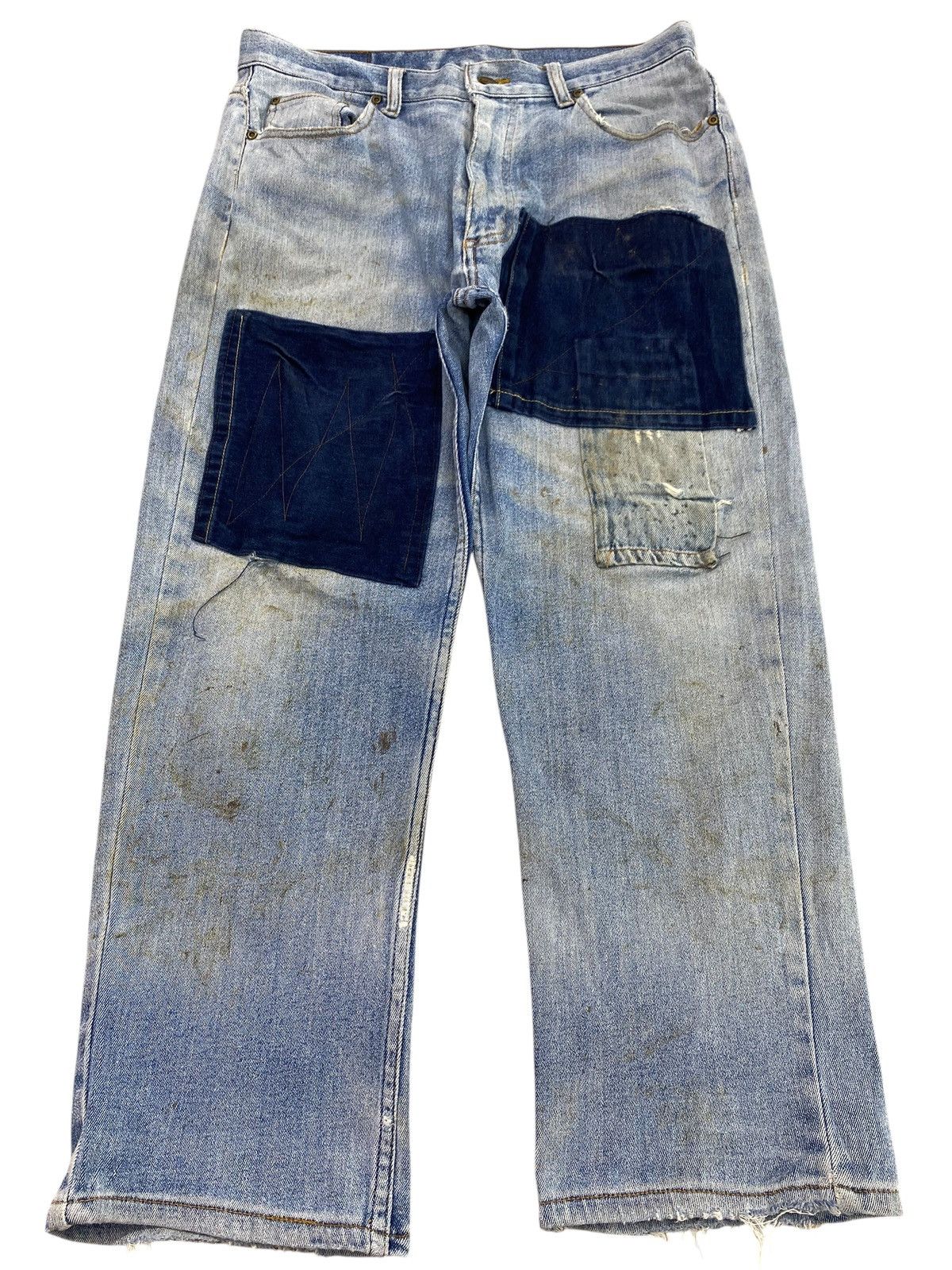 Japanese Brand Vintage Japanese Brand Patchwork Style Baggy Jeans Size US 33 - 1 Thumbnail