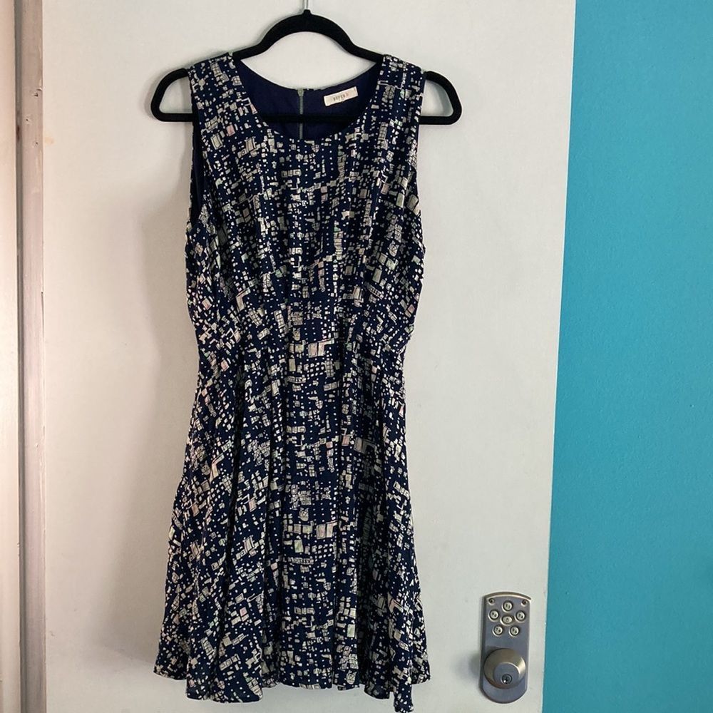 Vintage Super b Retro Y2K Women’s Size M Fit Flare Blue Pattern Mini Size M / US 6-8 / IT 42-44 - 8 Thumbnail