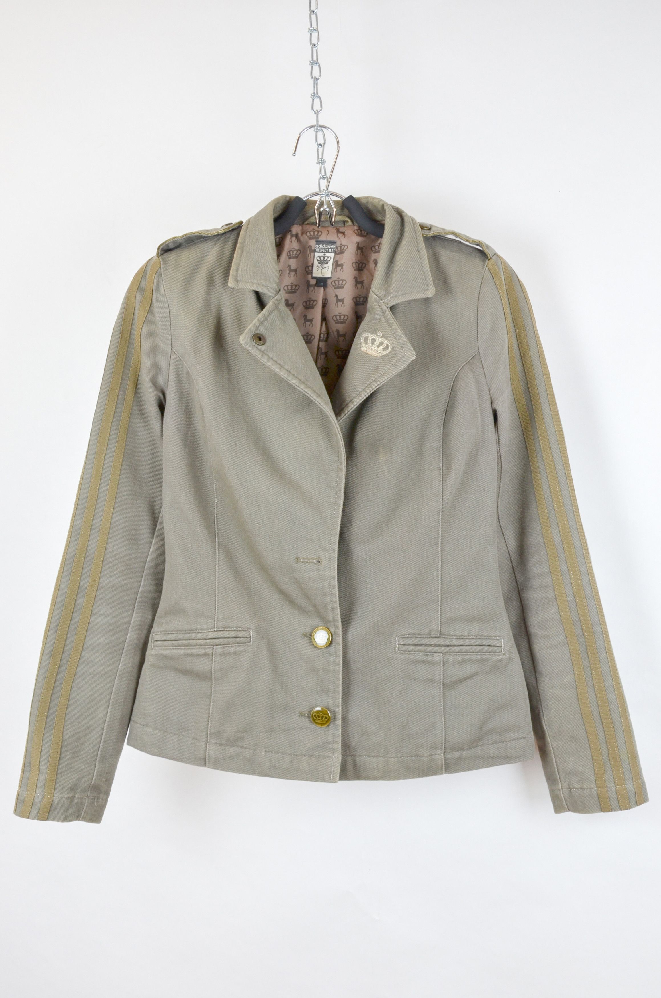 Adidas Adidas Vintage Respect Me Crown Khaki Coat Missy Elliott S Size S / US 4 / IT 40 - 1 Thumbnail