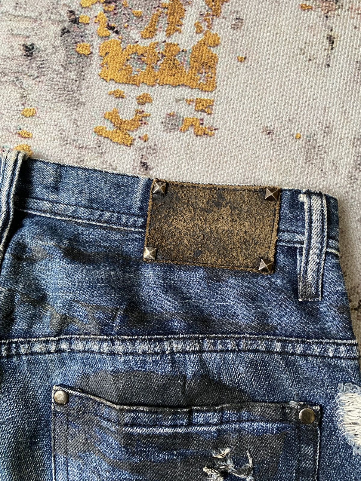 Tornado Mart Midas Waxed Claw Mark Distressed Flare Design Denim Size US 30 / EU 46 - 20 Thumbnail