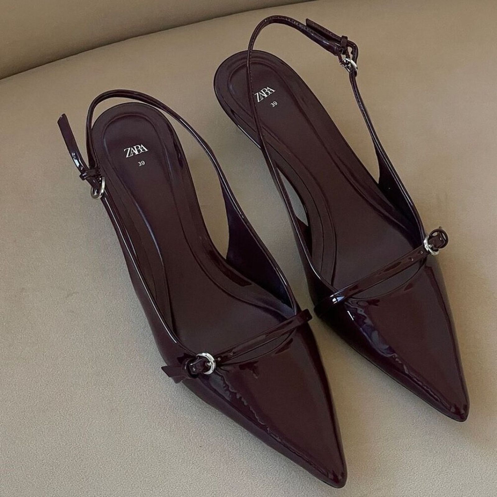 Zara ZARA VIRAL CHERRY RED FALL SLINGBACKS LAST ONE!!! Size US 7.5 / IT 37.5 - 16 Thumbnail