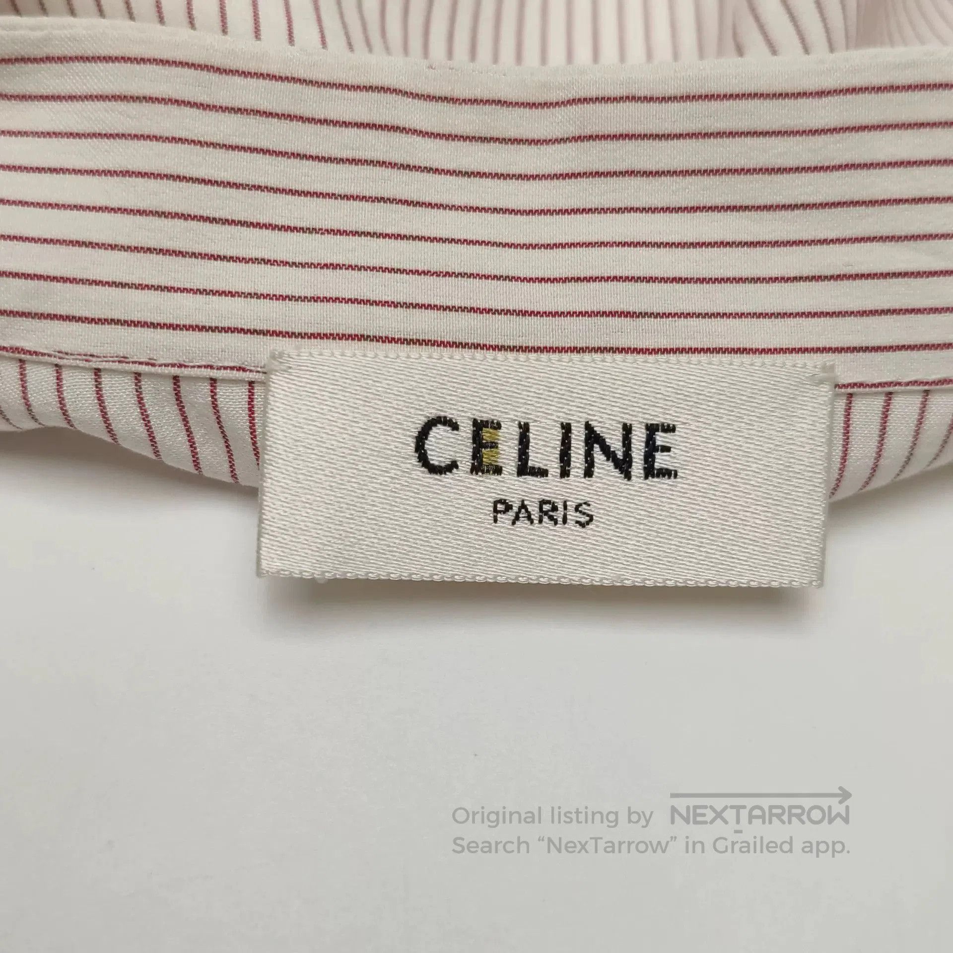 Celine Silk Colorblock Stripe Shirt 38.