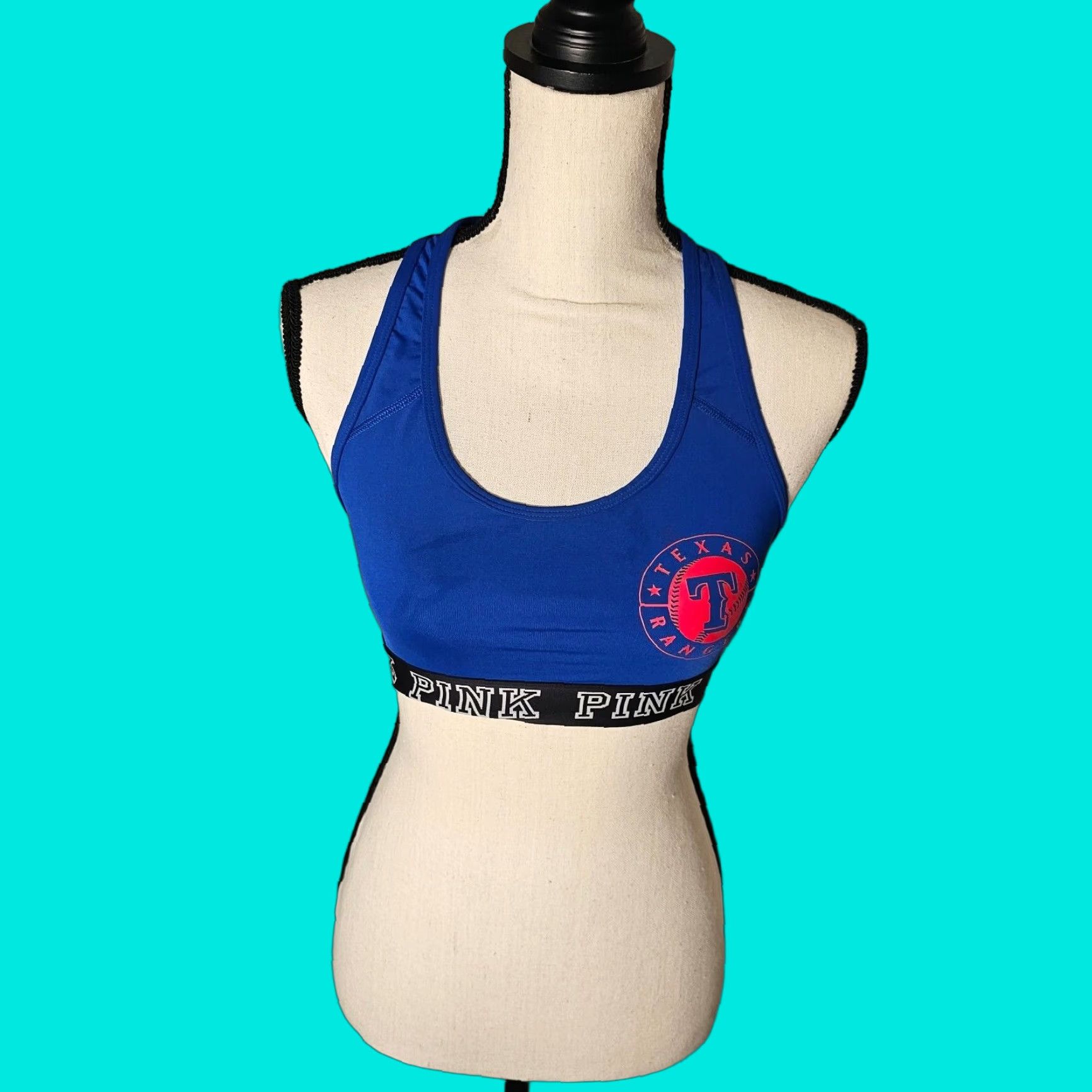 Victoria's Secret Victoria's Secret Pink Ultimate Sports Bra S Blue Texas Rangers Racerback Size ONE SIZE - 1 Thumbnail