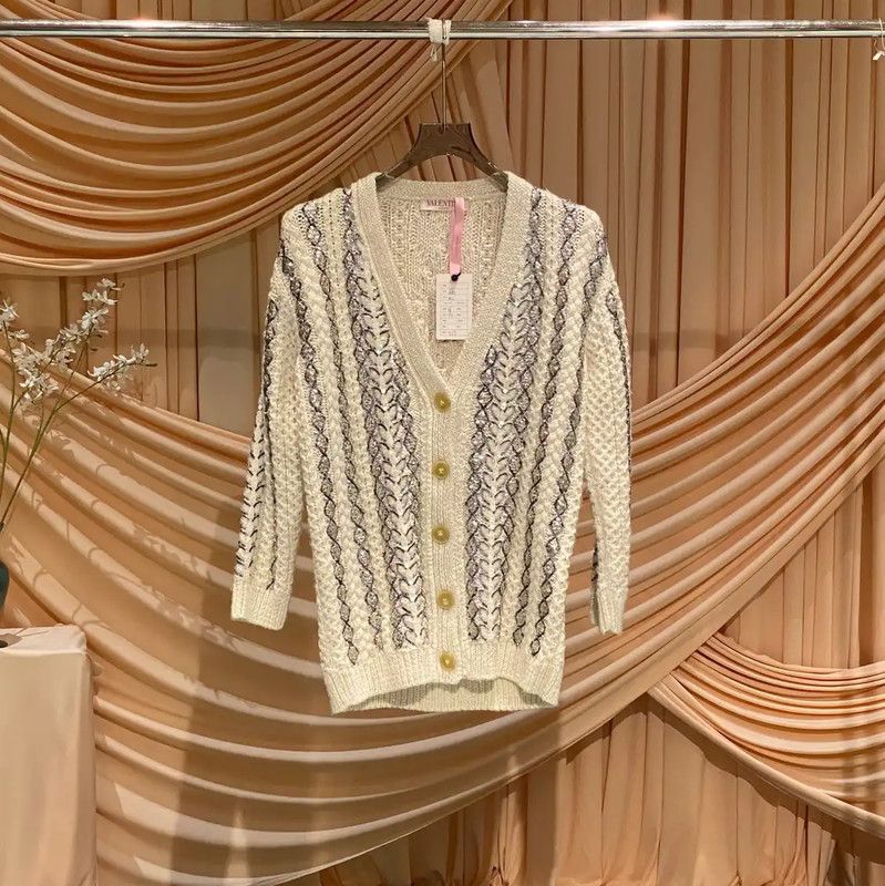 Valentino Valentino Ivory Wool Cardigan for Women 0089 Size S / US 4 / IT 40 - 1 Thumbnail