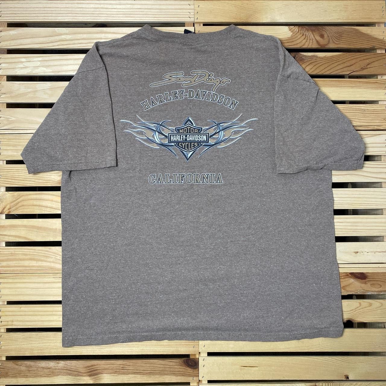 Harley Davidson Vintage Harley Davidson San Diego, CA Tan Biker Tee Size XL Size US XL / EU 56 / 4 - 2 Thumbnail