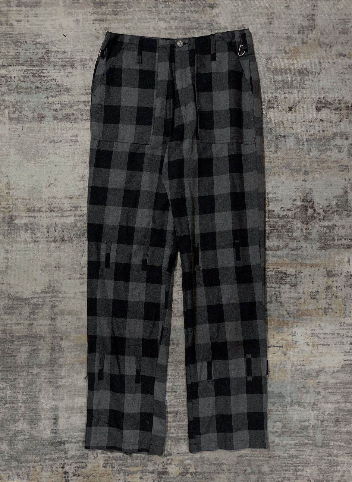 If Six Was Nine MAD Punk Plaid Tartan Japan Bondage Zipper Inspired Pants Size US 31 - 1 Thumbnail