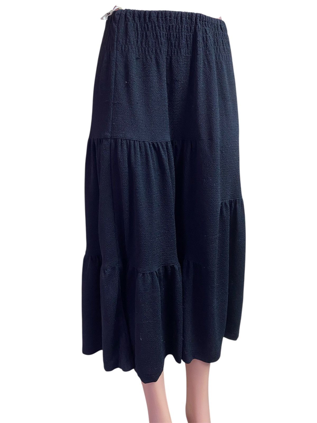 Issey Miyake Vintage ISSEY MIYAKE JAPAN. BLACK POLY GATHER FLARE SKIRT Size 23" - 10 Thumbnail