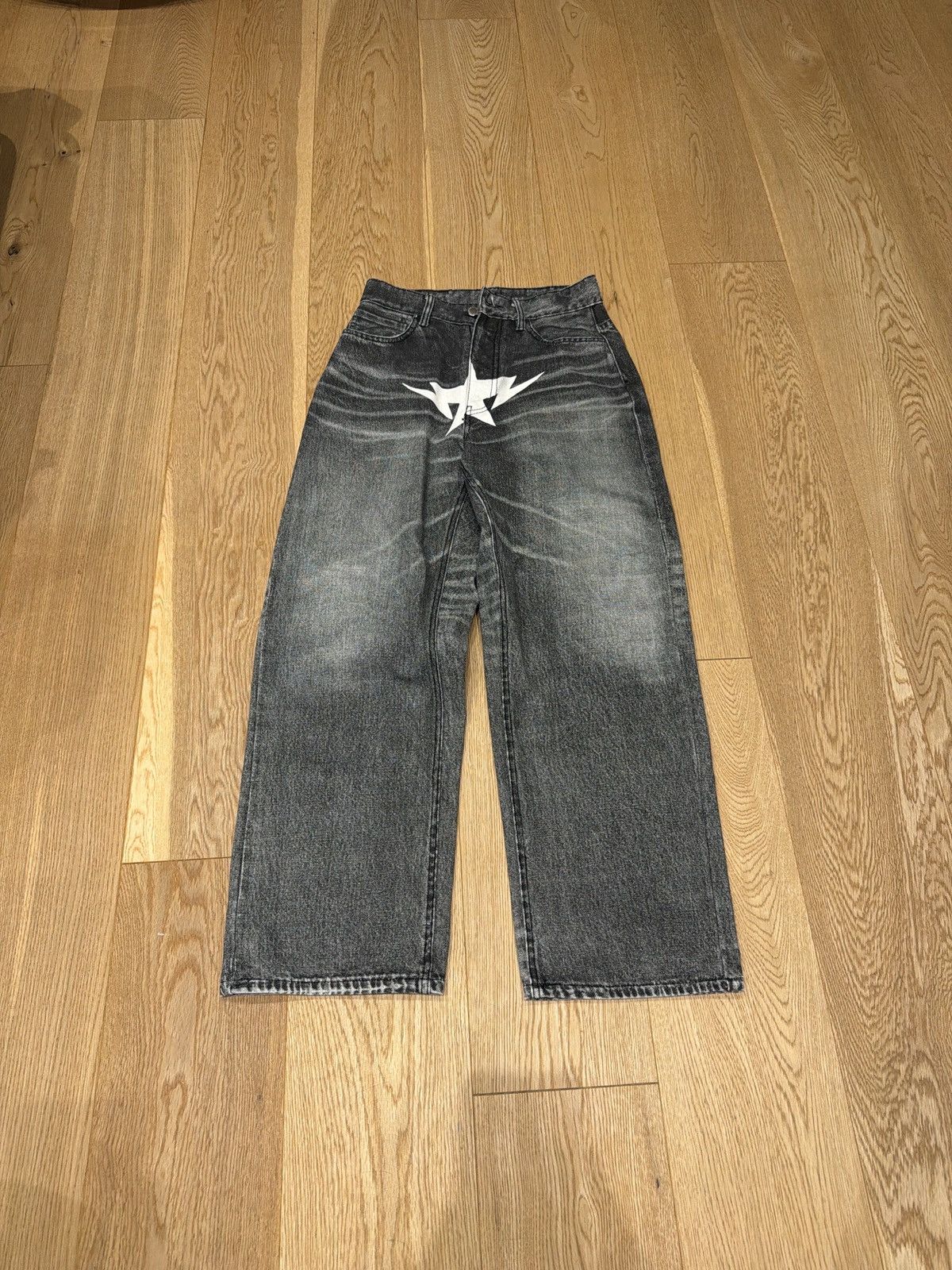 Bape BAPE Star Logo Washed Black Denim Jeans Size US 29 - 1 Thumbnail