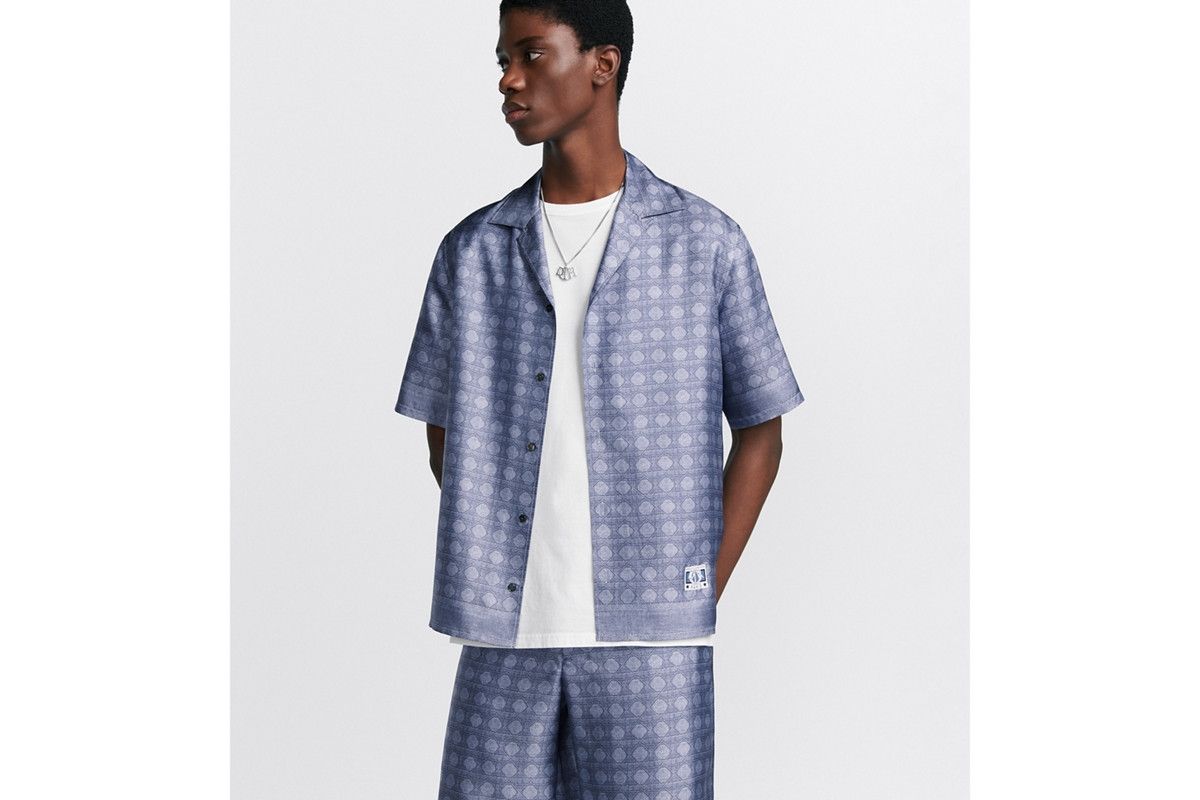 Dior o1bcso1str0226 Cannage Short-Sleeved Shirt in Blue Size US S / EU 44-46 / 1 - 4 Thumbnail