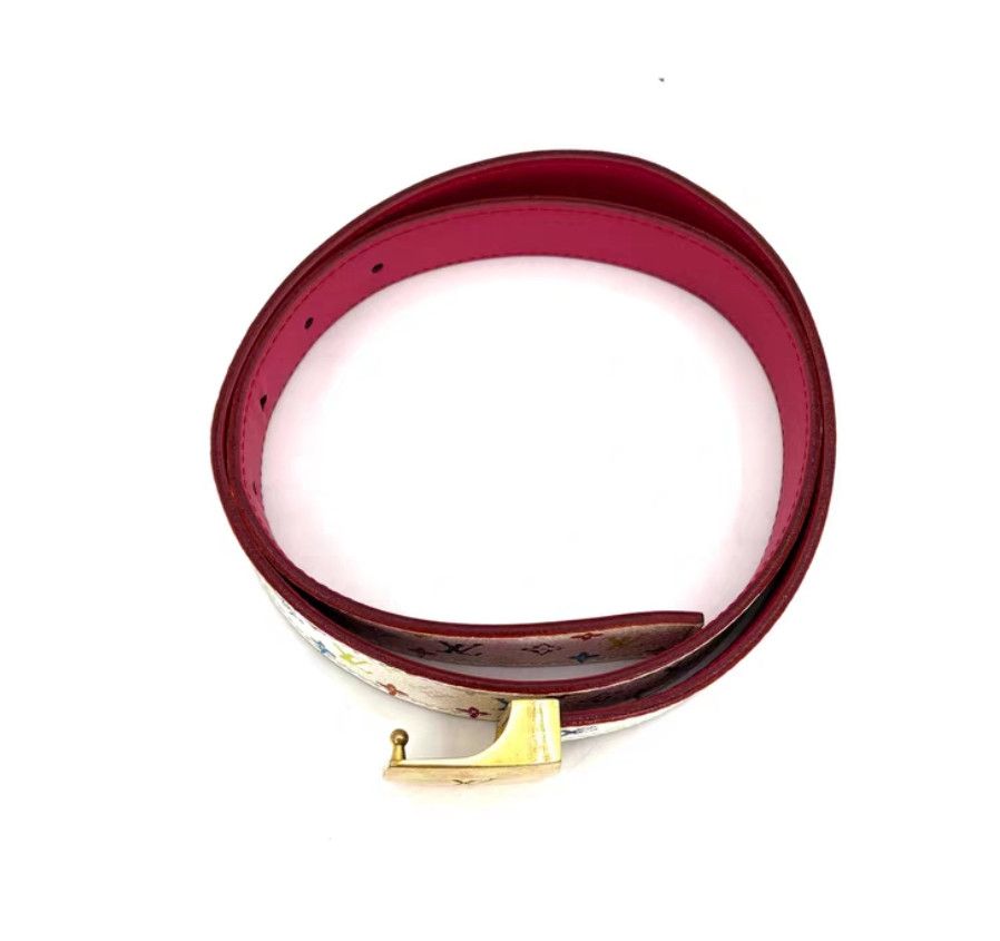 Louis Vuitton Louis Vuitton Multicolor Leather Belt with Gold Buckle Size ONE SIZE - 5 Thumbnail