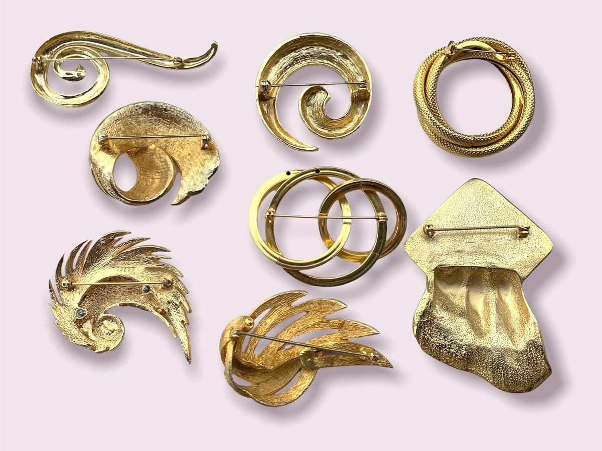 Vintage Costume Brooch Lot Gold Vintage High End Statement Jewelry Size ONE SIZE - 7 Thumbnail