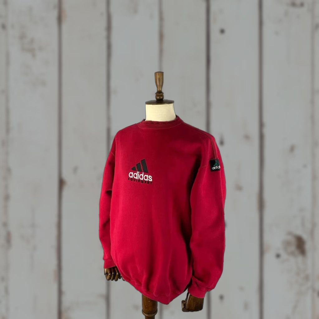 Adidas Adidas Sweatshirt Mens Size L Red Cotton Polyester Fleece Crew Neck Pullover Long Sleeve Activewear Supervised by Adidas Logo Size US L / EU 52-54 / 3 - 1 Thumbnail