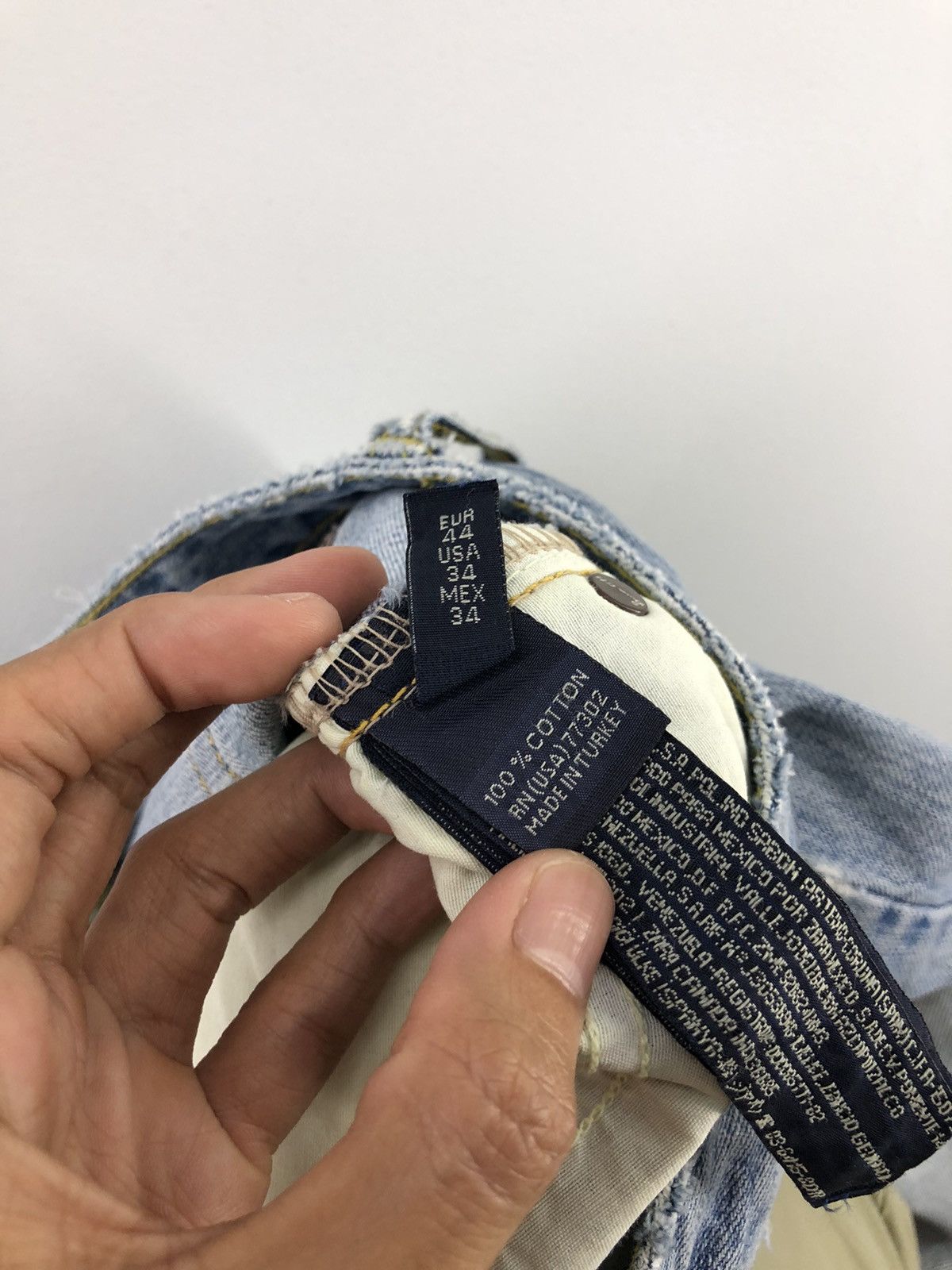 Zara Zara Regular Fit Skull Distressed Faded Blue Jeans Size US 34 / EU 50 - 22 Thumbnail