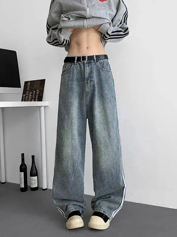 Japanese Brand Retro loose straight leg casual jeans Size US 32 / EU 48 - 3 Thumbnail