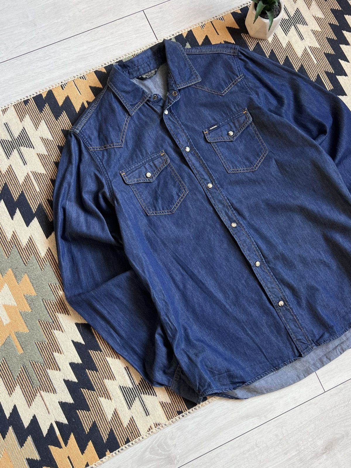 Diesel Diesel Vintage Denim Button Up Shirt Size US XL / EU 56 / 4 - 4 Thumbnail