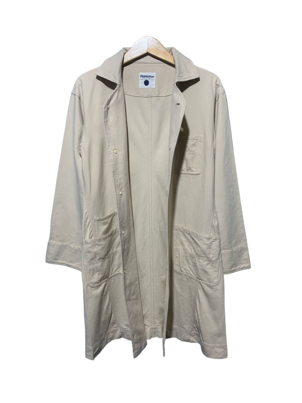 image of Issey Miyake Plantation Multi Pocket Coat in Cream, Men's (Size Medium)