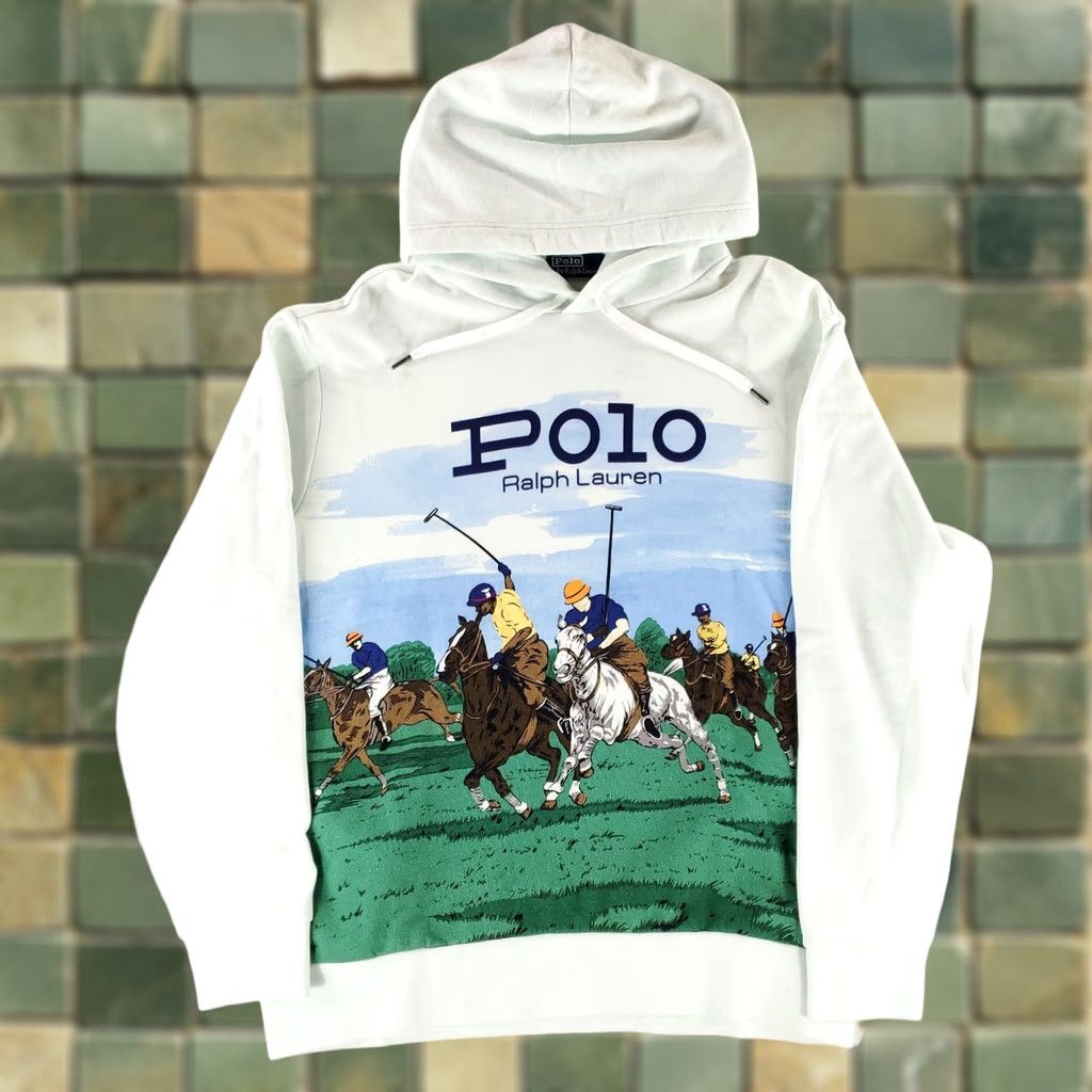 Polo Ralph Lauren Polo Ralph Lauren Hoodie AOP Polo Match White XL Mens NWT Size US XL / EU 56 / 4 - 1 Thumbnail
