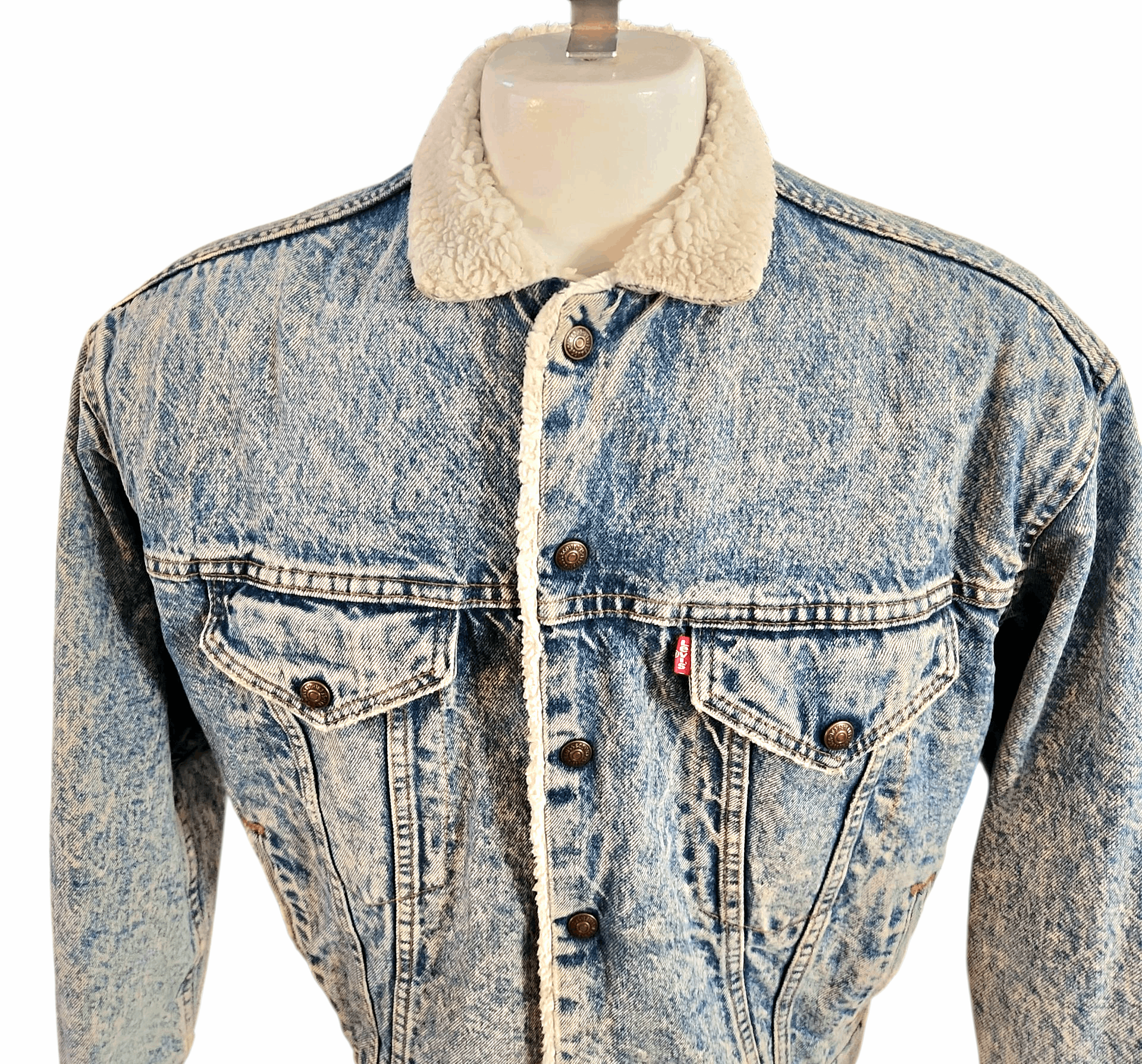 Levi's Levi's True Vintage Acid Wash Denim Trucker Jacket XL Sherpa Size US XL / EU 56 / 4 - 2 Thumbnail
