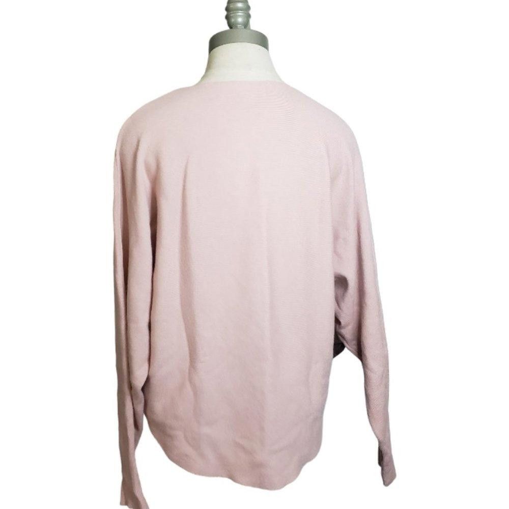 Designer CT882 Vila Milano Ladies Pink Scoop Neck Ribbed Sweater M Size M / US 6-8 / IT 42-44 - 2 Thumbnail