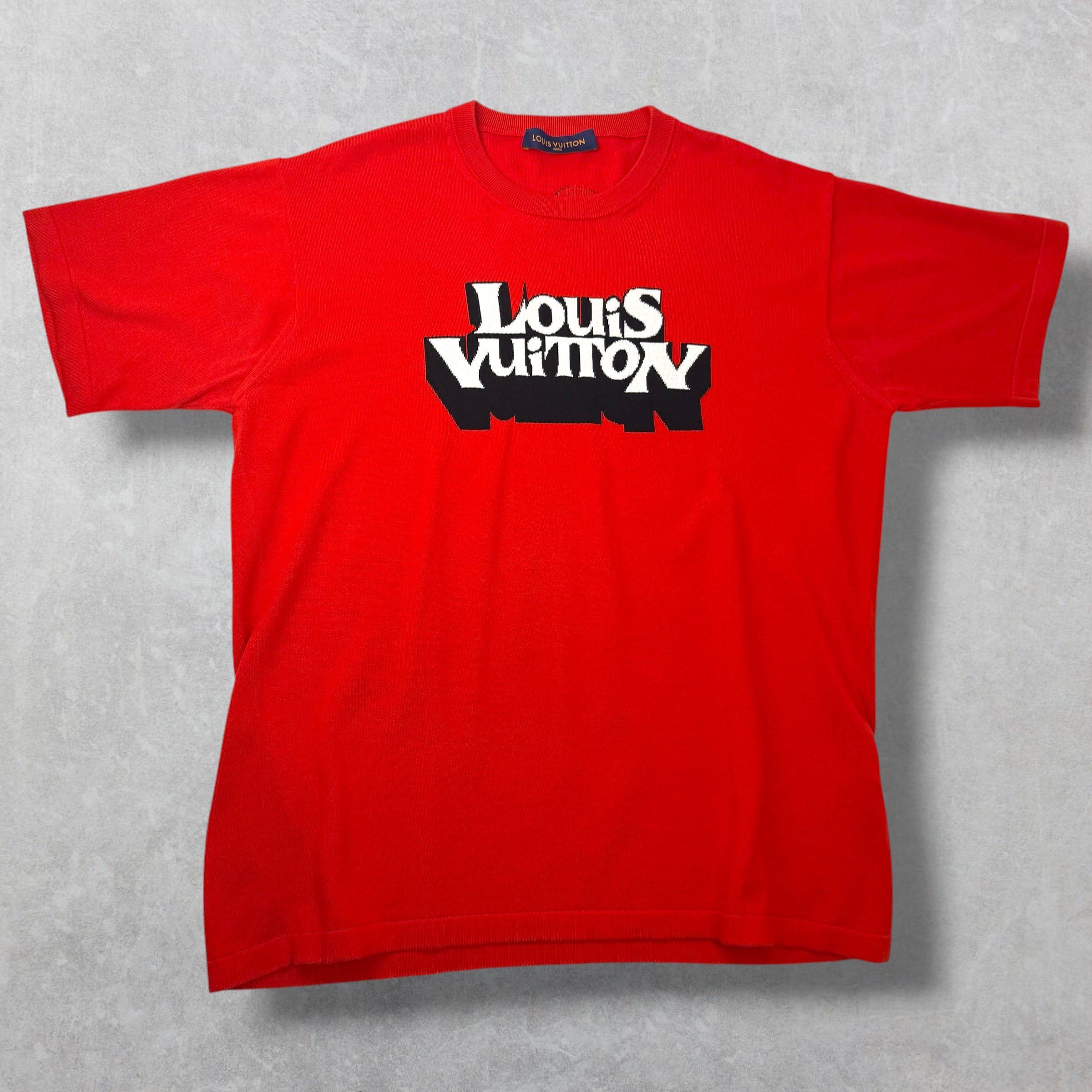 Louis Vuitton Louis Vuitton Intarsia Graphic Tee Red XXL Size US XXL / EU 58 / 5 - 1 Thumbnail