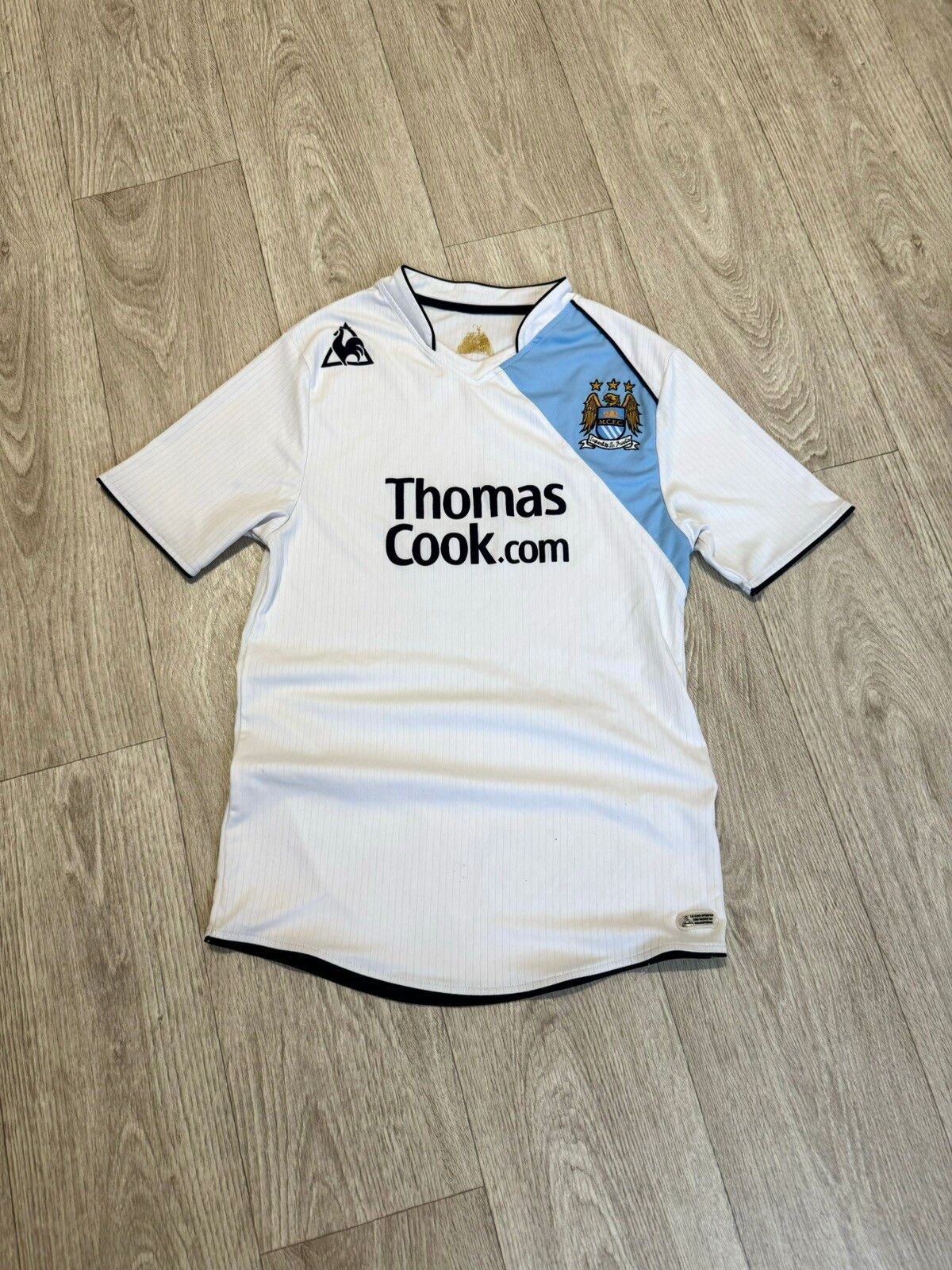 Pre-owned Soccer Jersey X Vintage Le Coq Sportif Manchester City 2008 Soccer Jersey In White