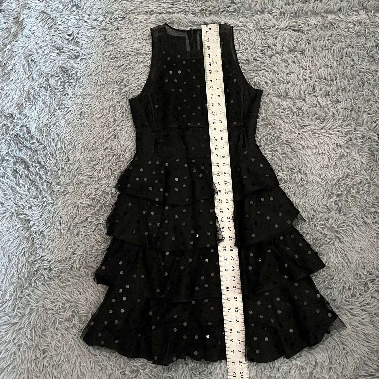 Theory NWT Theory Metallic Dot Silk Black Damia Evening Dress $1995 Size S / US 4 / IT 40 - 4 Thumbnail