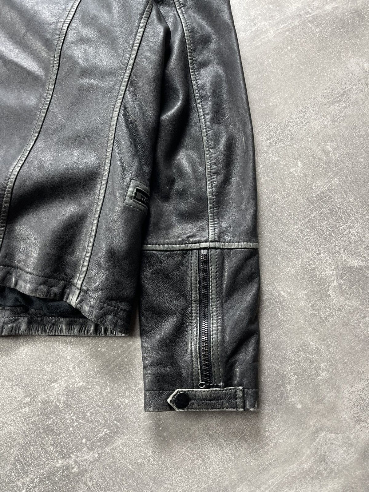 Allsaints ALLSAINTS Quilted Distressed Biker Leather Jacket 2010s Size US S / EU 44-46 / 1 - 9 Thumbnail