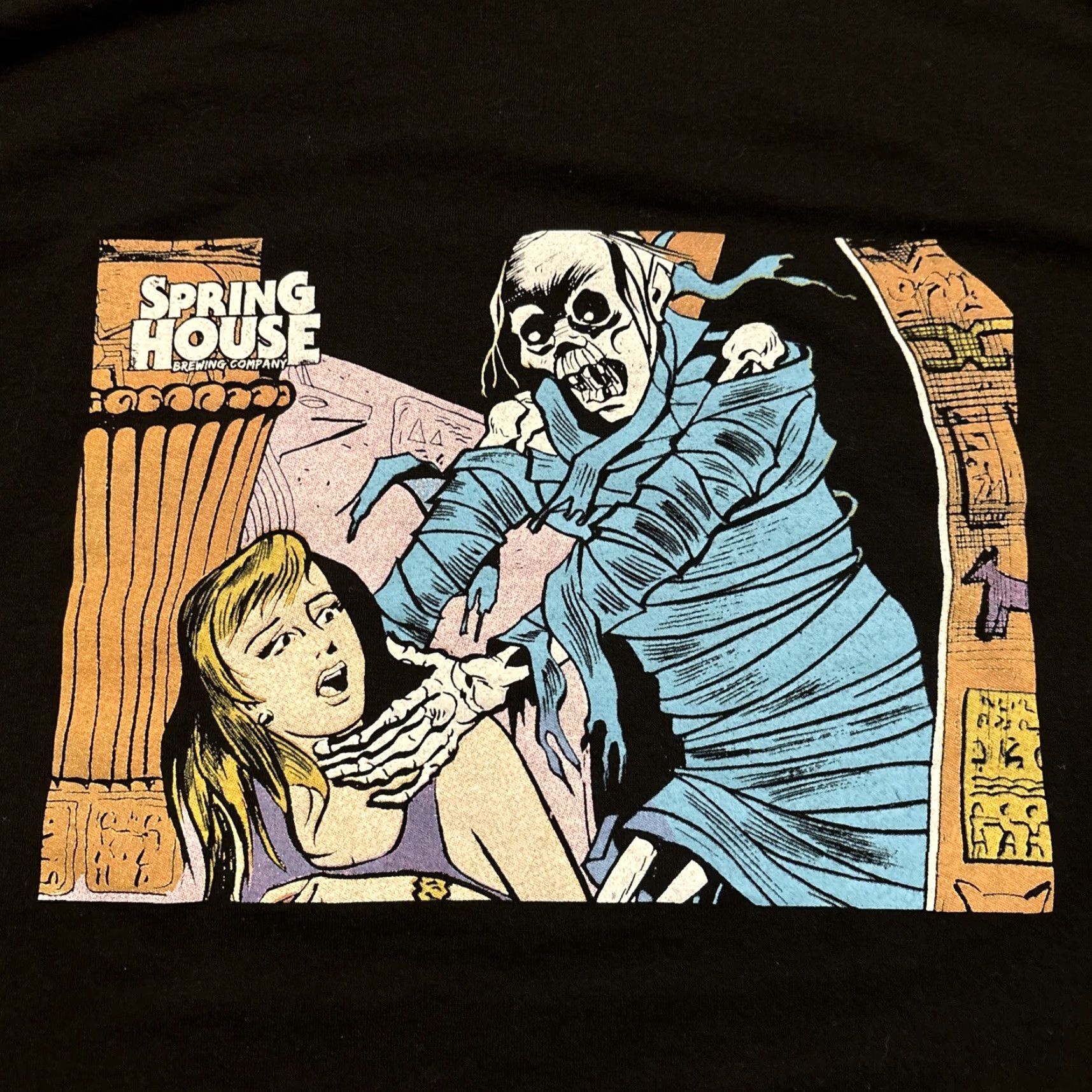 Vintage Rare Spring House Brewing Mummy Halloween T Shirt XL Black Men Size XL Size US XL / EU 56 / 4 - 2 Thumbnail