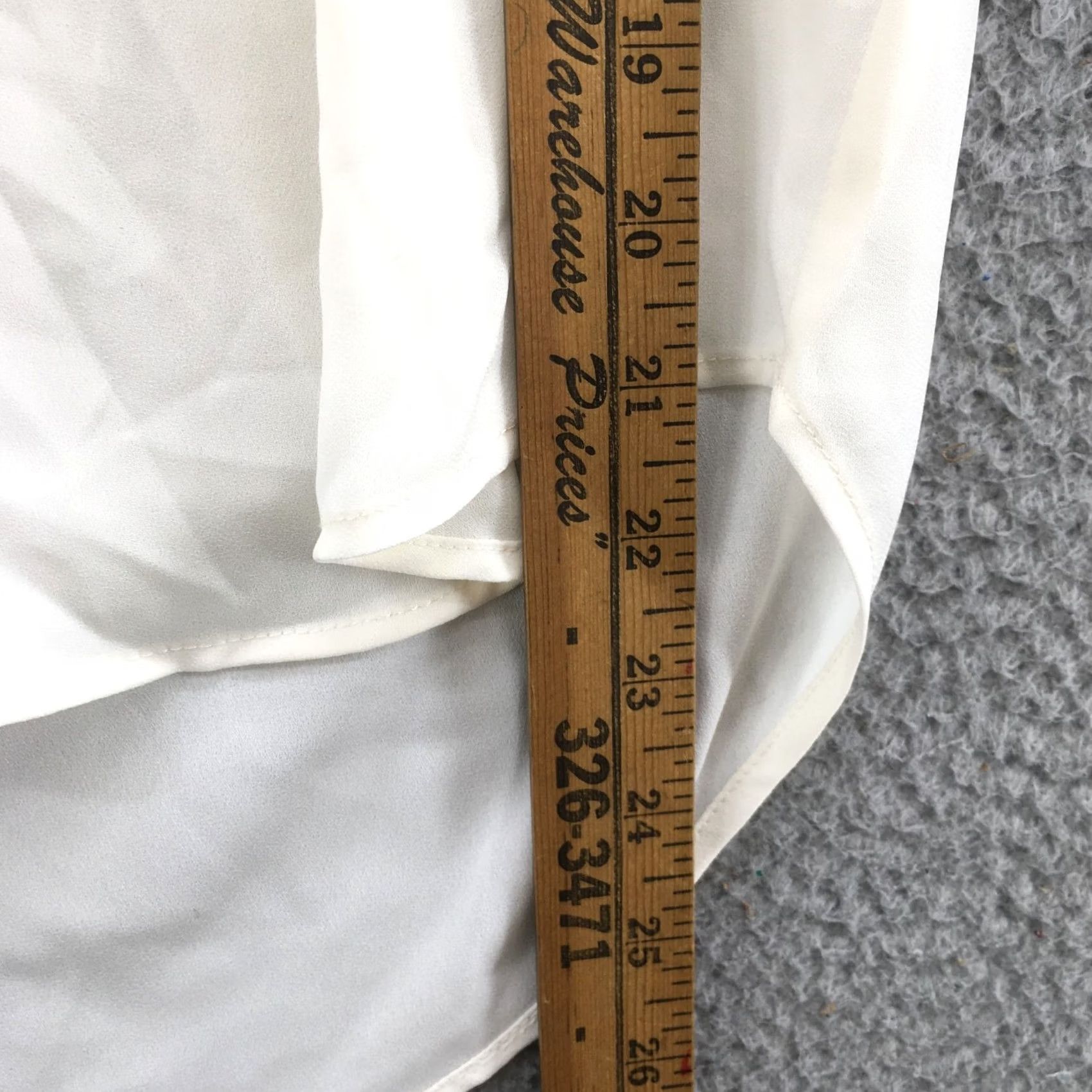 Vintage Maurices Blouse Womens XS Short Sleeve V-Neck Front Quarter Zipper Cream NEW Size XS / US 0-2 / IT 36-38 - 6 Thumbnail