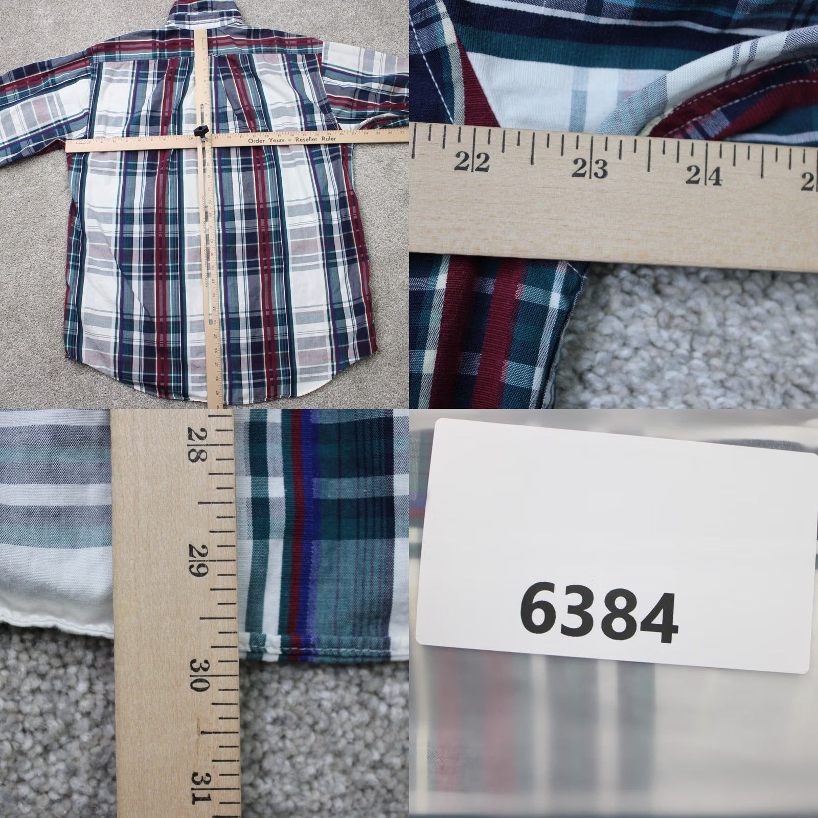 Gant GANT Button-Up Shirt Mens Medium Green Red 100% Cotton Long Sleeve Twill Button-Down Chest 48in Striped 90s Vintage: No Size US M / EU 48-50 / 2 - 9 Thumbnail