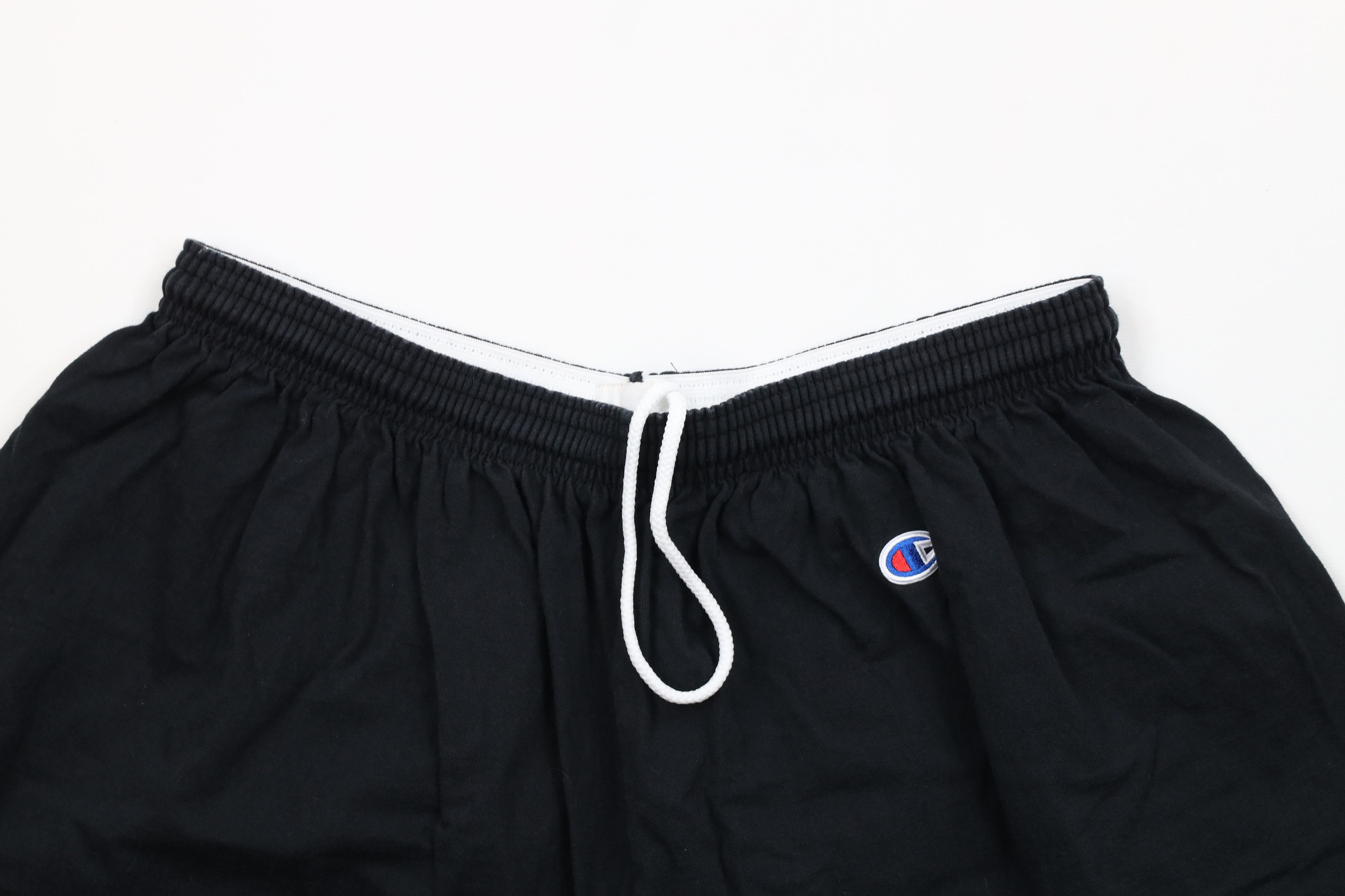 Champion × Vintage Vintage 90s Champion Logo Above Knee Shorts Black Cotton Size US 40 / EU 56 - 2 Thumbnail
