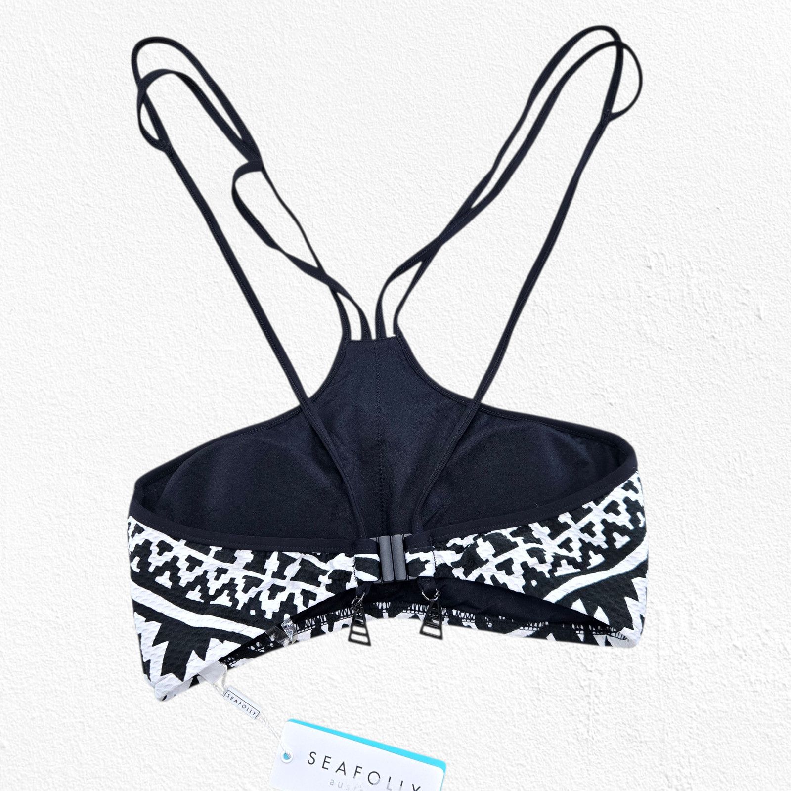 Other Black White Tribal Aztec Print Strappy Bikini Top Size 8 Size ONE SIZE - 7 Thumbnail