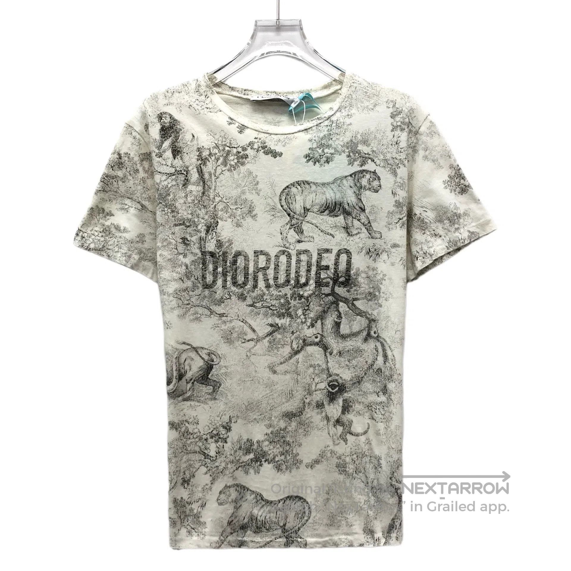 Dior Dior Gray and White Animal Jungle Print Cotton Crew Neck S Size US S / EU 44-46 / 1 - 1 Thumbnail