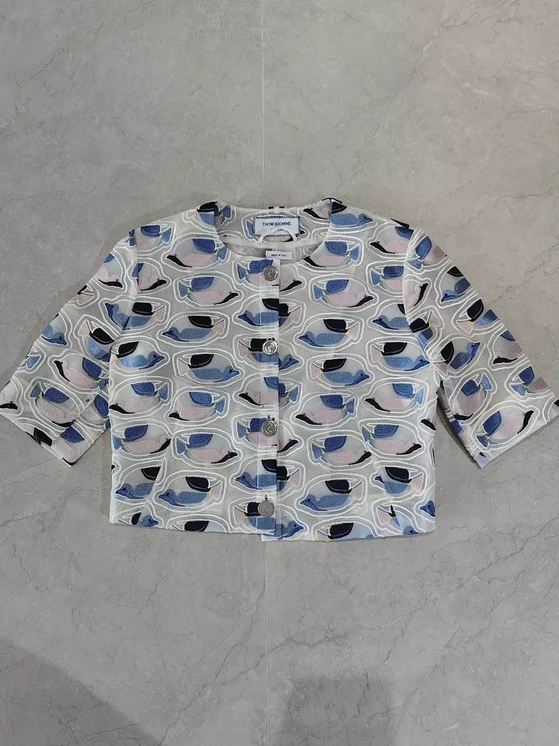 Thom Browne ThomBrowne Printed Short Jacket - dmc Size US XS / EU 42 / 0 - 1 Thumbnail
