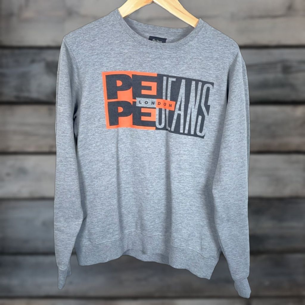 Pepe Jeans Pepe Jeans London Sweatshirt Women's XL Gray Crewneck Side Pockets Streetwear 90s Retro Pullover Shirt Mens Womens Girls Boys Size XL / US 12-14 / IT 48-50 - 1 Thumbnail