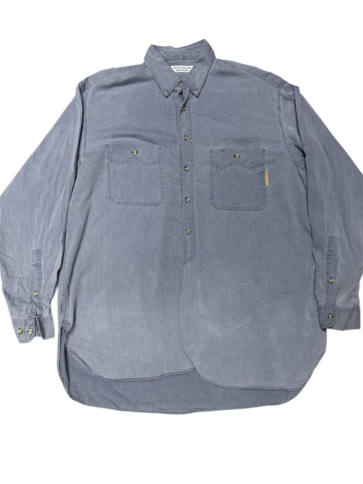 Takeo Kikuchi Vintage Chambray Takeo Kikuchi Half Button. Size US XL / EU 56 / 4 - 1 Thumbnail