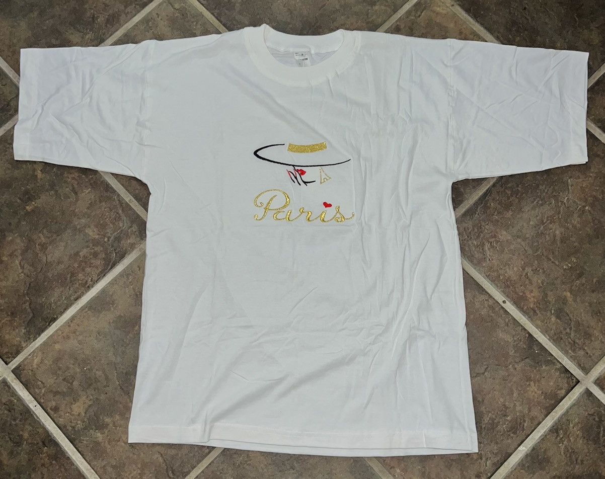 Vintage VINTAGE PARIS FASHION T-SHIRT ❤️ Size US L / EU 52-54 / 3 - 2 Thumbnail