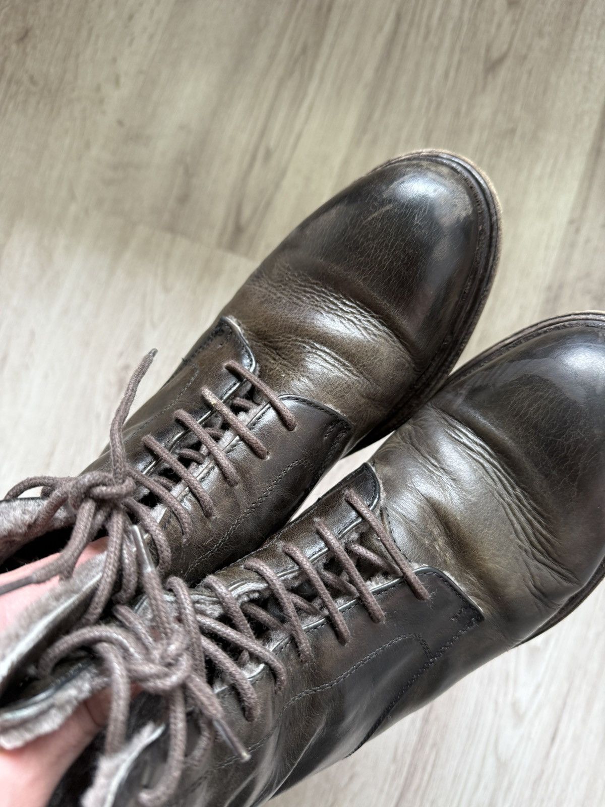 Other Crispiniano Patina Leather Boots Side Zip Italian Combat 39 Size US 6 / EU 39 - 23 Thumbnail